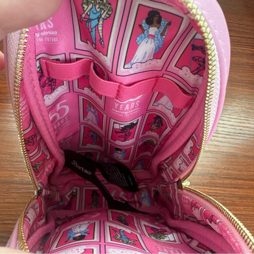 Loungefly Barbie 65th Anniversary Pink Mini Backpack Lenticular Pencil Case - Picture 11 of 14